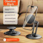 Desktop Magnetic Phone Stand Three-Axis Adjustable Metal Bracket for Live Streaming / Movie Watching