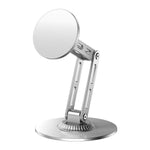 Desktop Magnetic Phone Stand Three-Axis Adjustable Metal Bracket for Live Streaming / Movie Watching