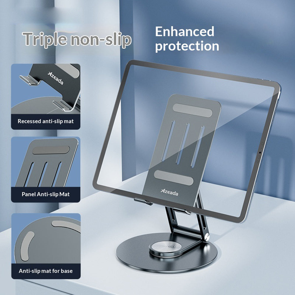 AZEADA PD-T02 360 Degree Rotating Tablet Stand Aluminum Adjustable Desktop Phone Holder