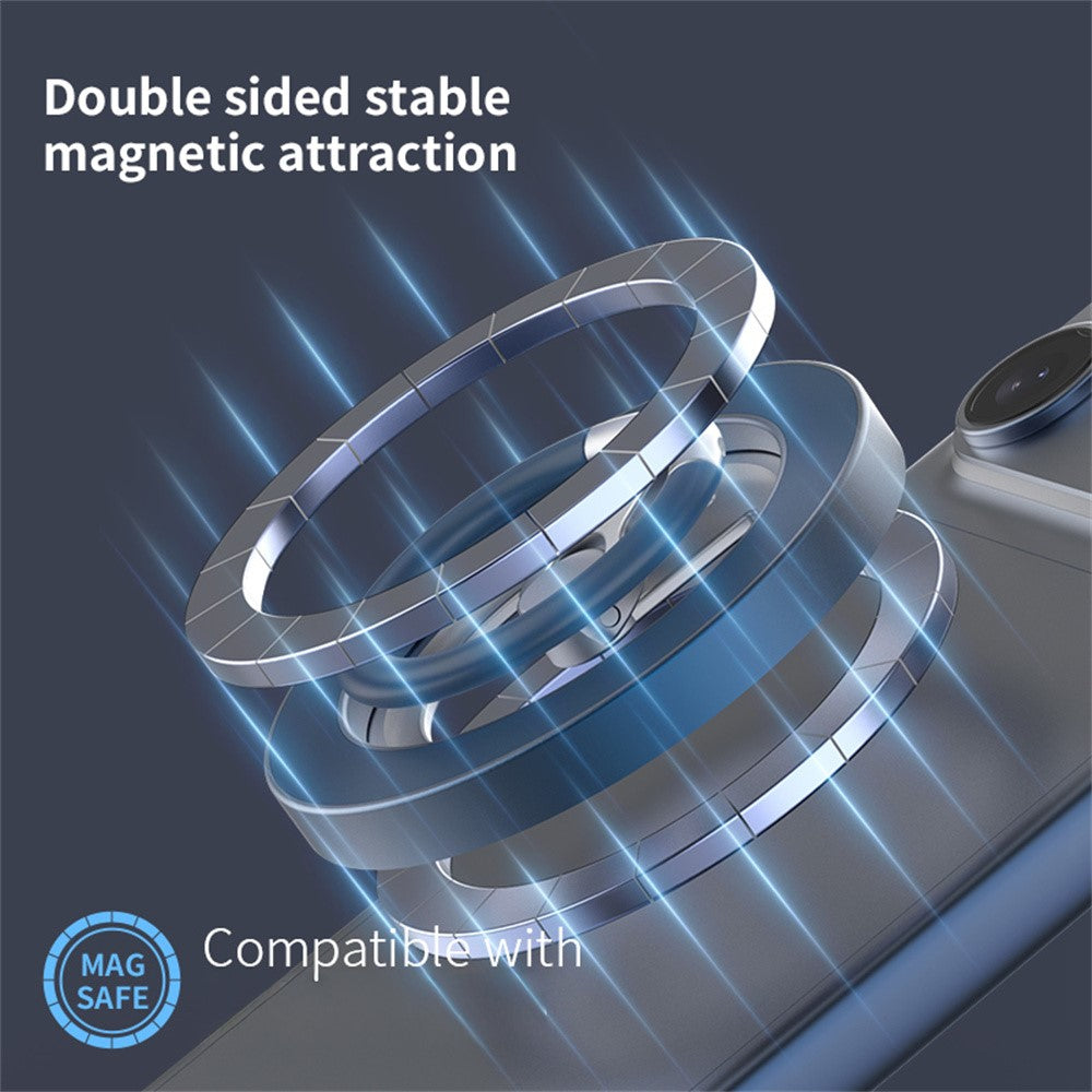 Magnetic Ring Holder 360 Degree Rotation Aluminium Alloy Silicone Foldable Phone Kickstand
