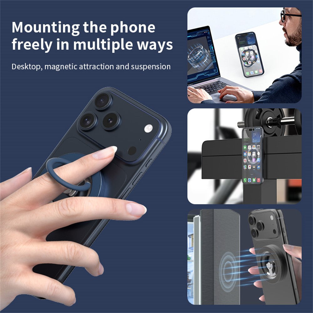 Magnetic Ring Holder 360 Degree Rotation Aluminium Alloy Silicone Foldable Phone Kickstand