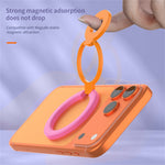 Magnetic Phone Ring Holder Compatible with MagSafe Triple Fold 360 Degrees Rotation Stand Multi-functional Mount