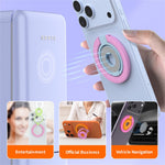 Magnetic Phone Ring Holder Compatible with MagSafe Triple Fold 360 Degrees Rotation Stand Multi-functional Mount