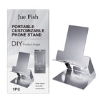 JUE-FISH Portable Foldable Phone Stand Galvanized Steel Adjustable Metal Desktop Cellphone Holder