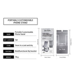 JUE-FISH Portable Foldable Phone Stand Galvanized Steel Adjustable Metal Desktop Cellphone Holder