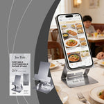 JUE-FISH Portable Foldable Phone Stand Galvanized Steel Adjustable Metal Desktop Cellphone Holder