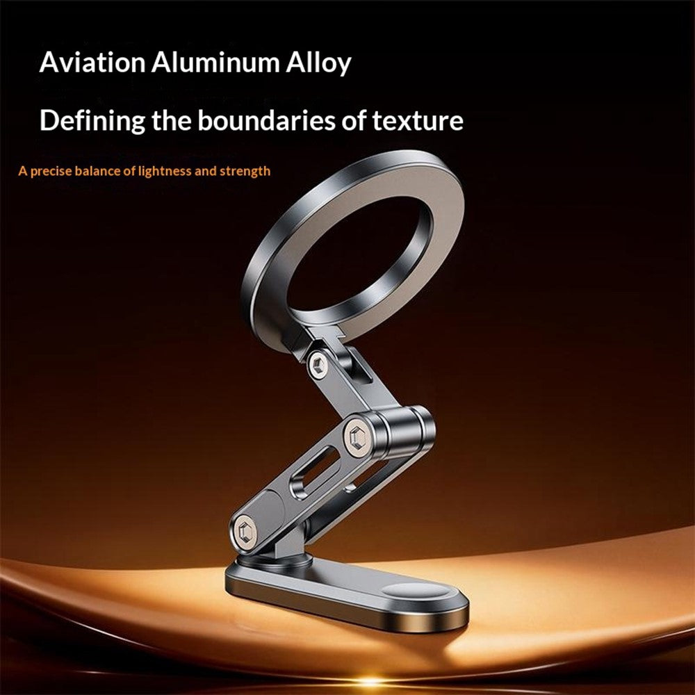 Z21 Dual-Sided Magnetic Phone Stand Foldable Aluminum Alloy 360 Degree Adjustable Double Sided Phone Holder for iPhone 17  /  16  /  15  /  14  /  Galaxy