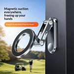 Z21 Dual-Sided Magnetic Phone Stand Foldable Aluminum Alloy 360 Degree Adjustable Double Sided Phone Holder for iPhone 17  /  16  /  15  /  14  /  Galaxy
