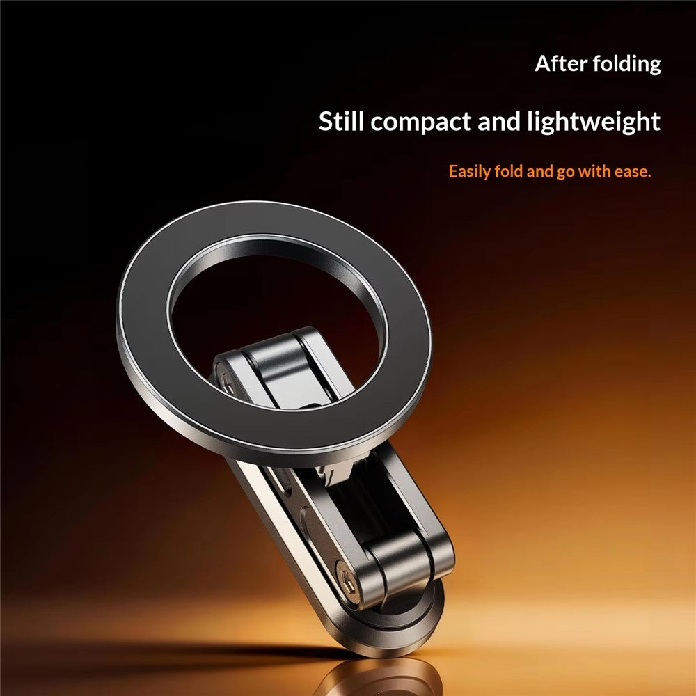 Z21 Dual-Sided Magnetic Phone Stand Foldable Aluminum Alloy 360 Degree Adjustable Double Sided Phone Holder for iPhone 17  /  16  /  15  /  14  /  Galaxy