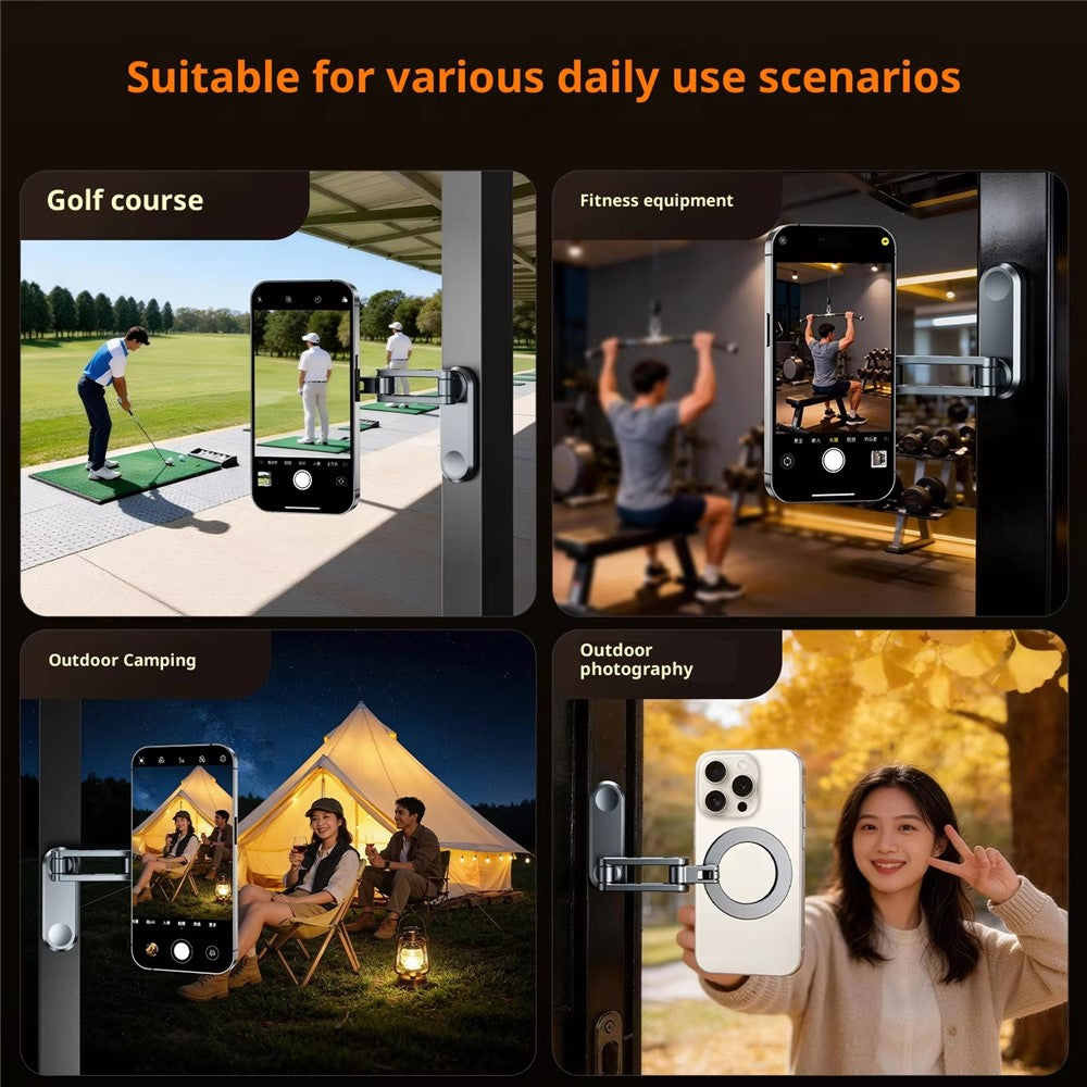 Z21 Dual-Sided Magnetic Phone Stand Foldable Aluminum Alloy 360 Degree Adjustable Double Sided Phone Holder for iPhone 17  /  16  /  15  /  14  /  Galaxy
