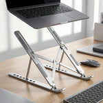 Carbon Steel Foldable Laptop Stand 7-Level Height Adjustable Desktop Holder for Notebook Up To 18 Inch