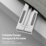 Carbon Steel Foldable Laptop Stand 7-Level Height Adjustable Desktop Holder for Notebook Up To 18 Inch