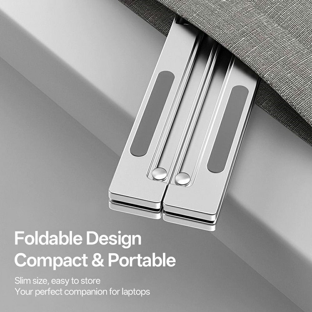 Carbon Steel Foldable Laptop Stand 7-Level Height Adjustable Desktop Holder for Notebook Up To 18 Inch