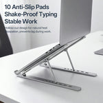 Carbon Steel Foldable Laptop Stand 7-Level Height Adjustable Desktop Holder for Notebook Up To 18 Inch