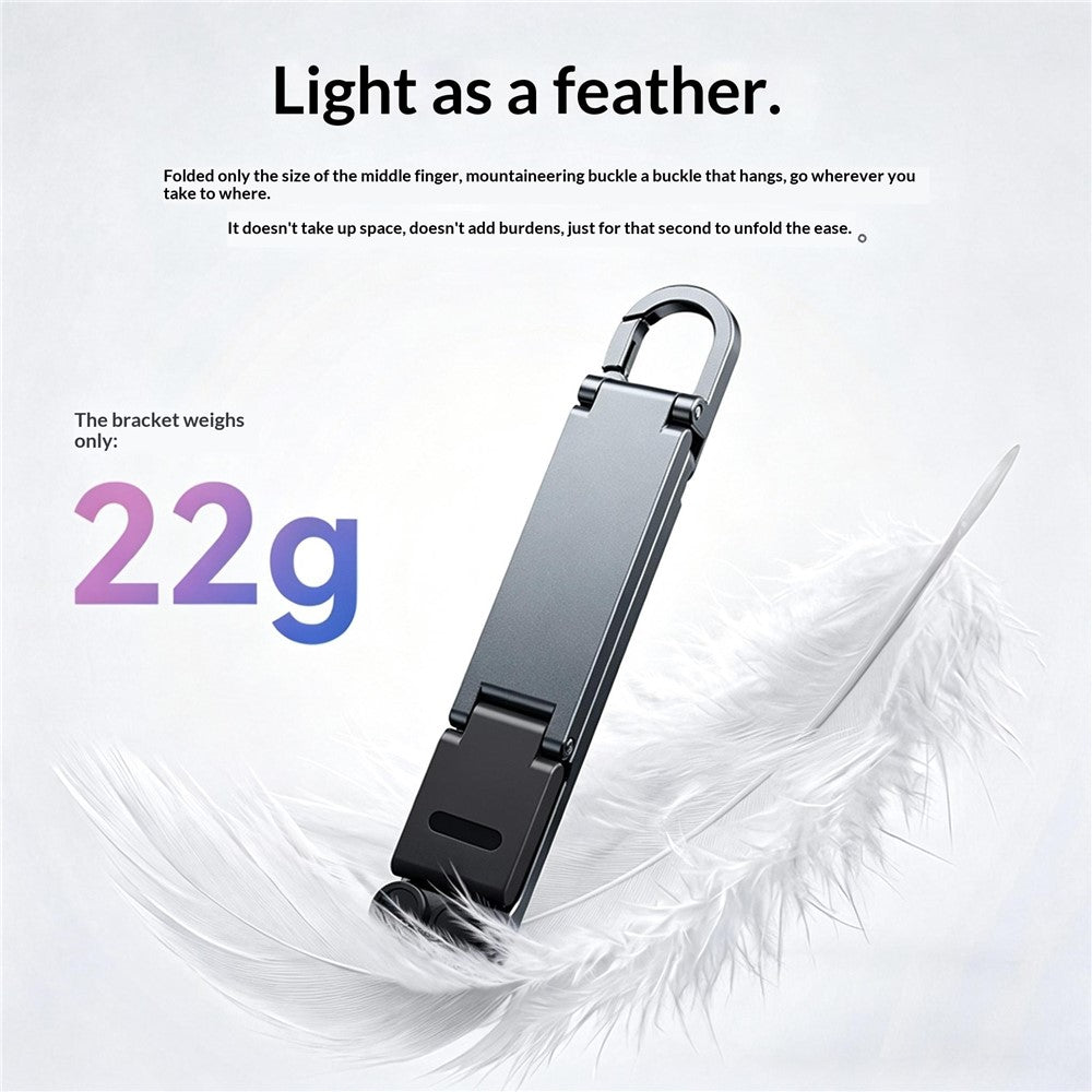 T11 Multifunctional Keychain Mini Phone Stand Foldable Aluminum Desktop Holder Portable Mobile Support Bracket