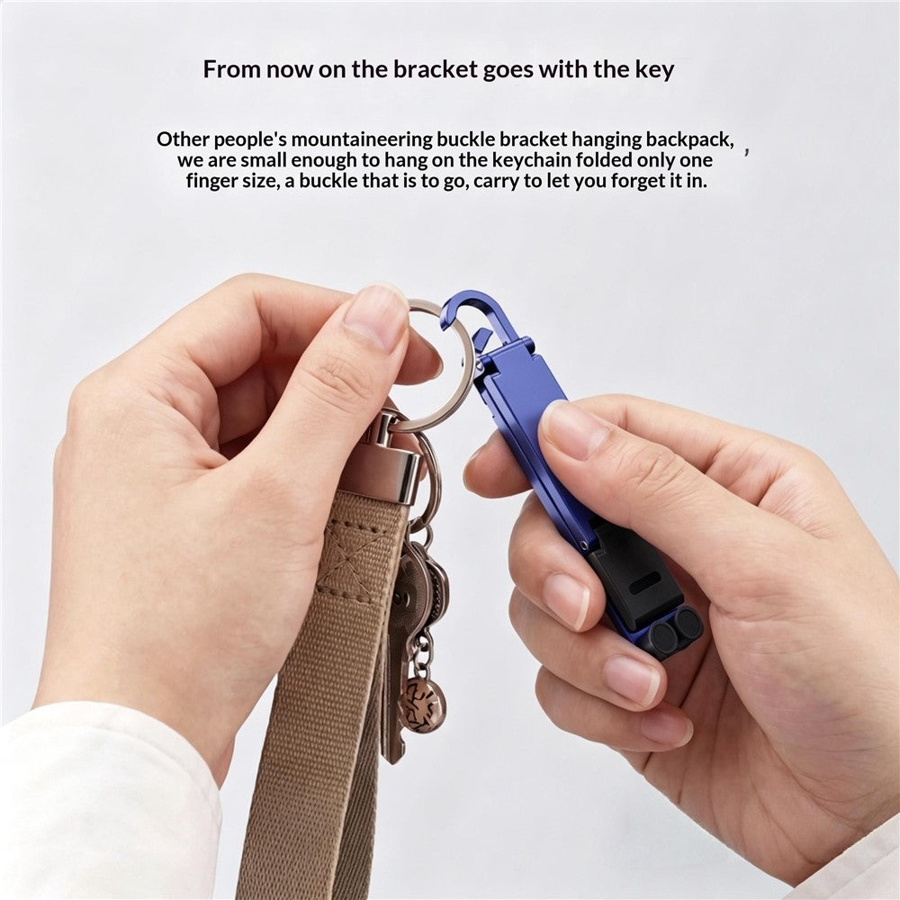 T11 Multifunctional Keychain Mini Phone Stand Foldable Aluminum Desktop Holder Portable Mobile Support Bracket