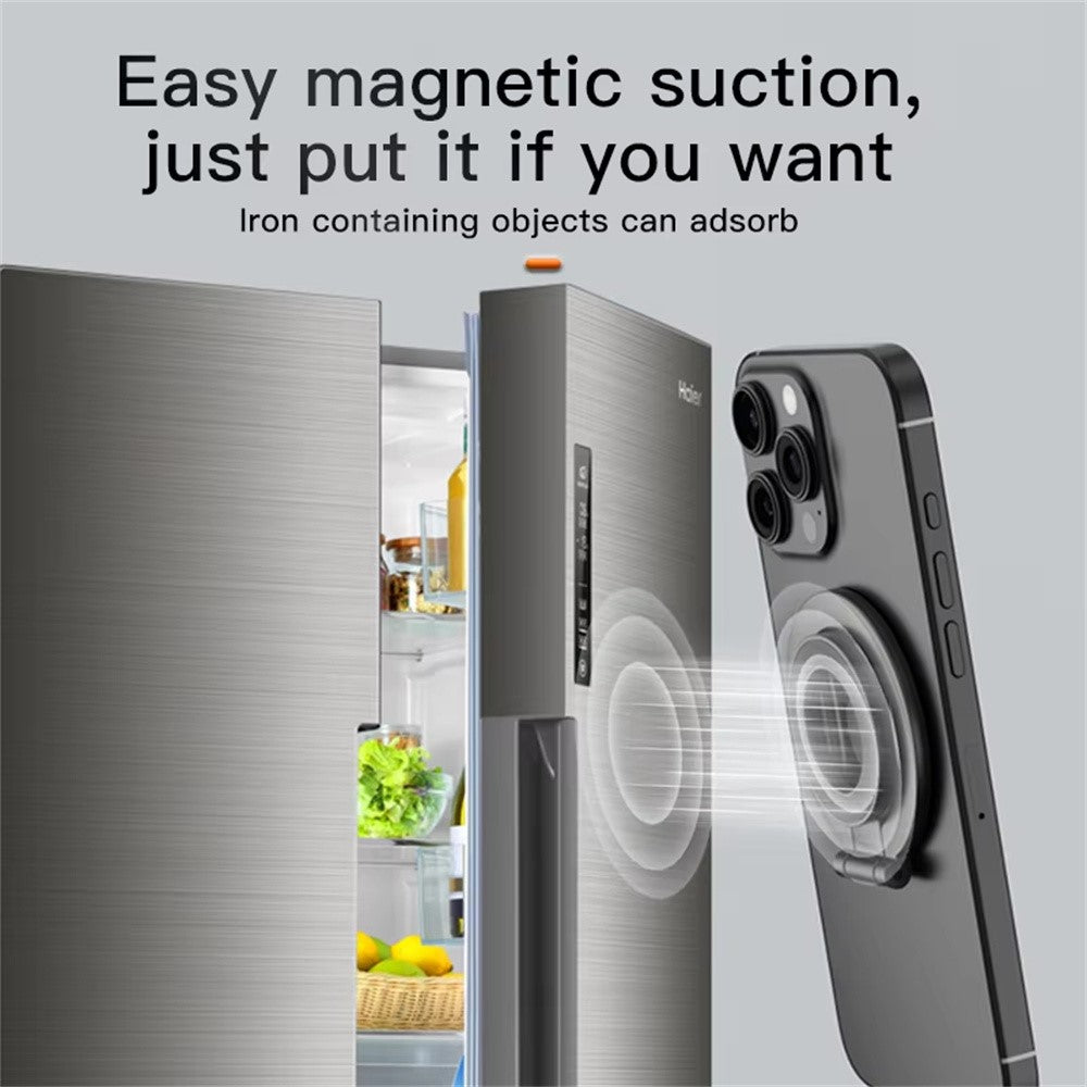 Double-Sided Magnetic Phone Stand Ring Holder Compatible with MagSafe 360 Degree Adjustable Metal Stand for iPhone 17  /  16  /  15  /  14  /  Samsung  /  Galaxy