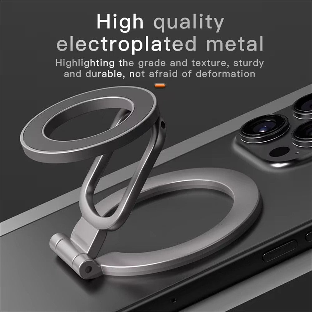 Double-Sided Magnetic Phone Stand Ring Holder Compatible with MagSafe 360 Degree Adjustable Metal Stand for iPhone 17  /  16  /  15  /  14  /  Samsung  /  Galaxy