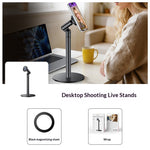 YESIDO C303 Desktop Phone Stand Adjustable Height Magnetic Mount Cellphone Holder for Live Streaming