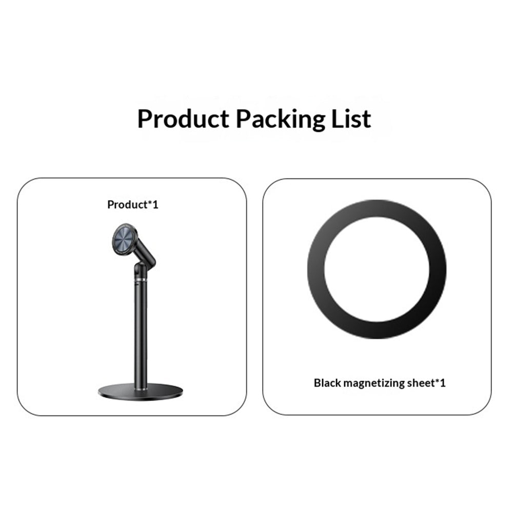 YESIDO C303 Desktop Phone Stand Adjustable Height Magnetic Mount Cellphone Holder for Live Streaming