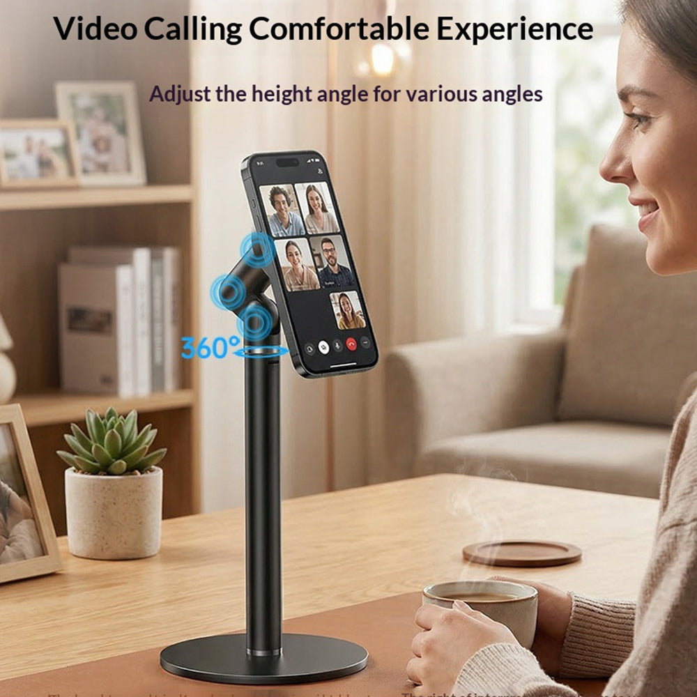 YESIDO C303 Desktop Phone Stand Adjustable Height Magnetic Mount Cellphone Holder for Live Streaming