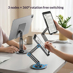 YESIDO C302 Desktop Tablet Stand 360 Degree Rotation 3-Axis Foldable Phone Holder Bracket