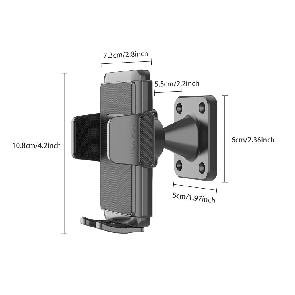 Wall-Mounted Phone Holder 360 Degree Adjustable Phone Stand for 4.7-7.2 Inch Smartphones Kitchen Bathroom Shower Mirror Phone Mount