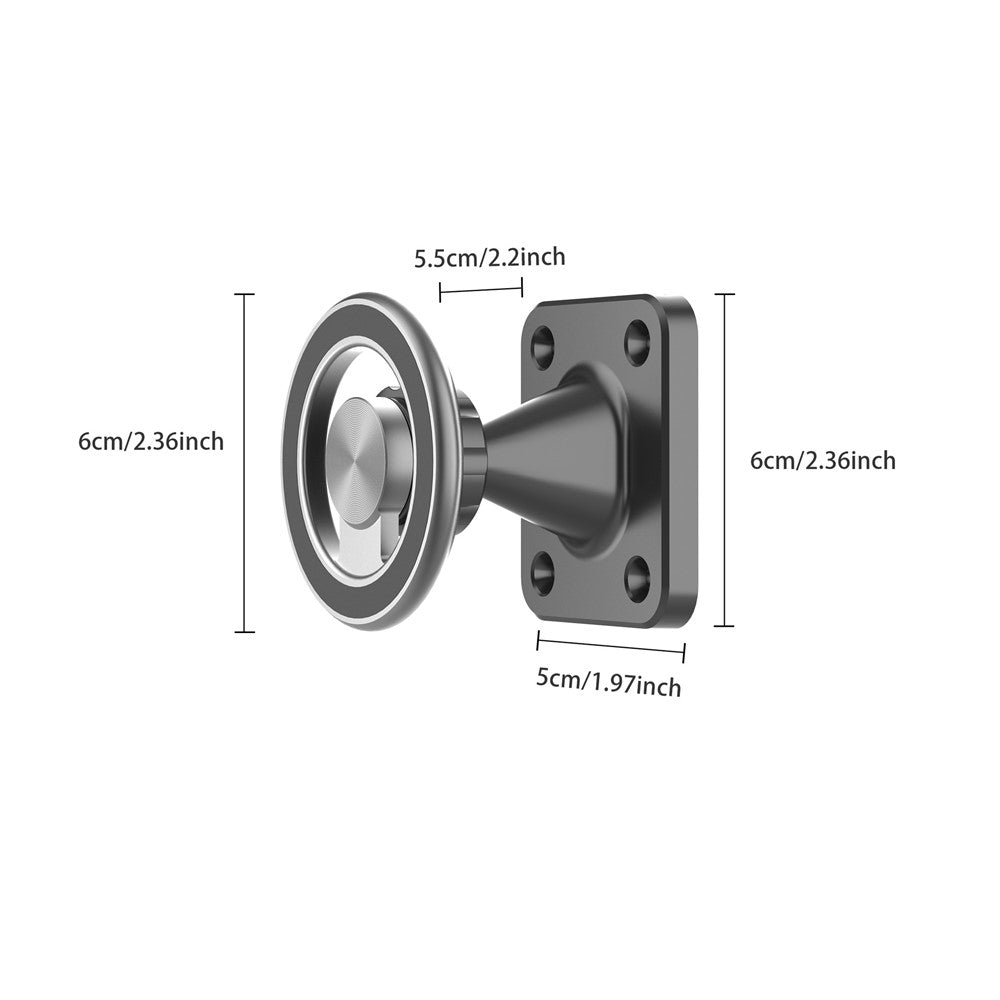 Wall Mounted Double Ring Magnetic Phone Holder 360 Degree Rotation Aluminum Alloy Cellphone Stand
