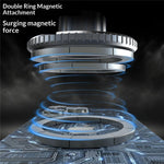 Wall Mounted Double Ring Magnetic Phone Holder 360 Degree Rotation Aluminum Alloy Cellphone Stand