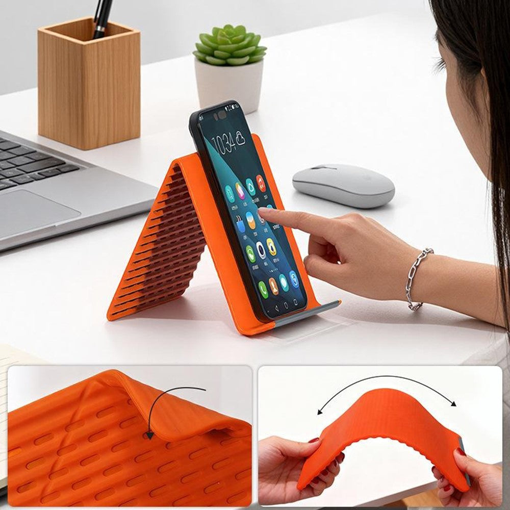 Flexible Silicone Desktop Stand Universal Phone Tablet Foldable Lazy Bracket 2-in-1 Desktop Hanging Mount