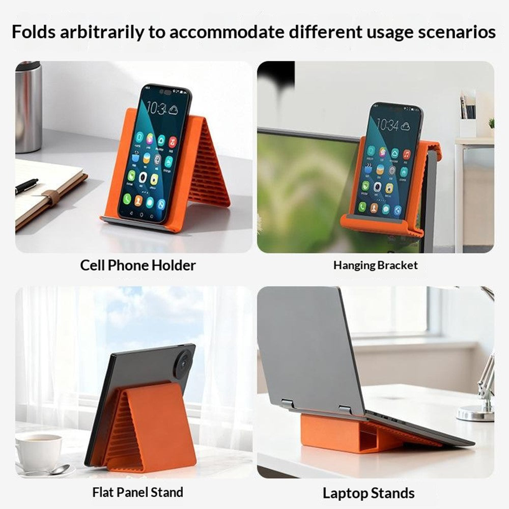 Flexible Silicone Desktop Stand Universal Phone Tablet Foldable Lazy Bracket 2-in-1 Desktop Hanging Mount