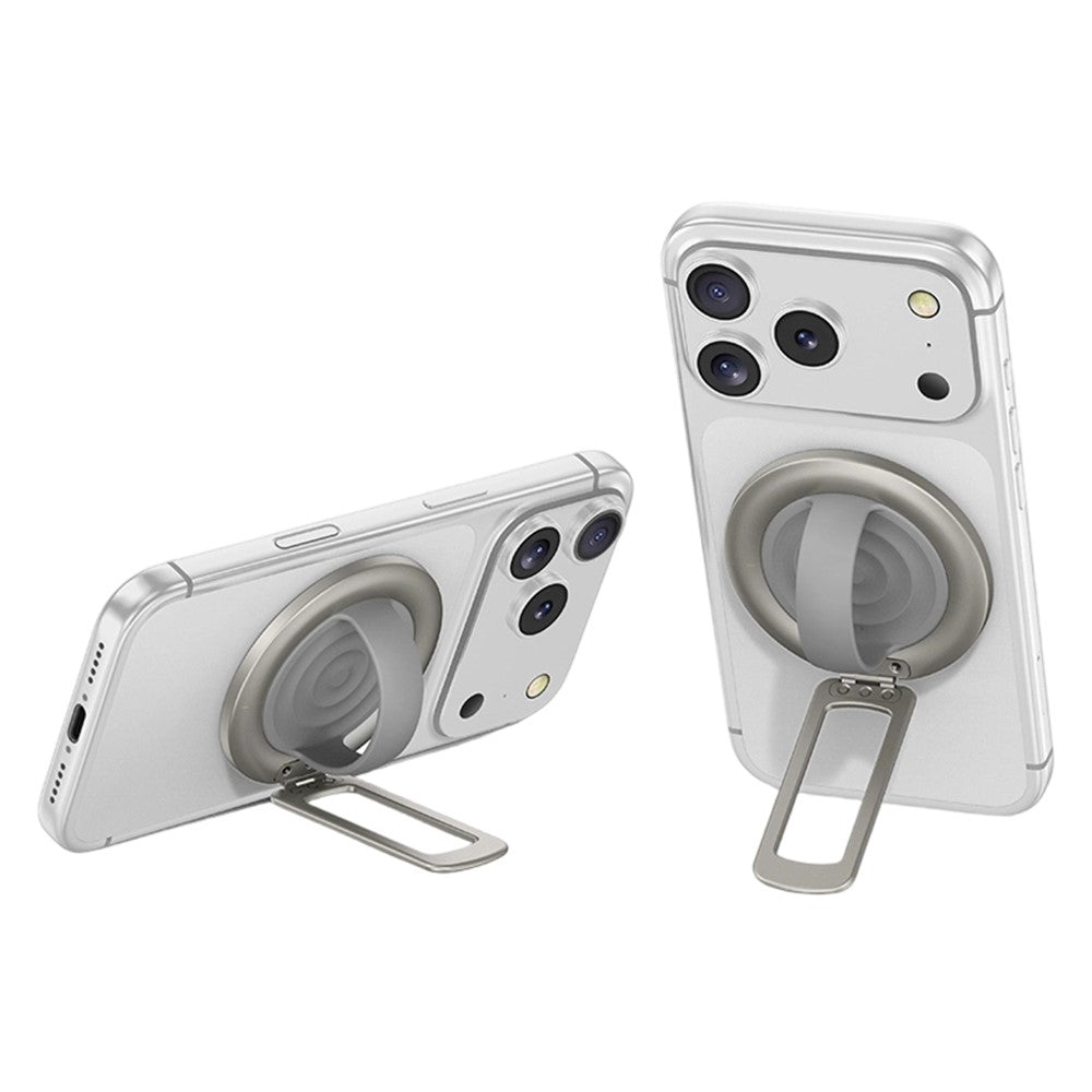 Foldable Magnetic Phone Ring Stand Liquid Silicone Aluminum Rotating Phone Holder for iPhone Android