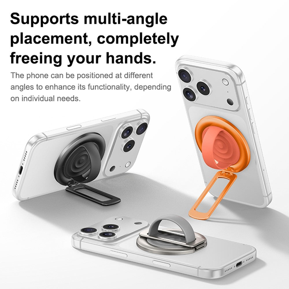 Foldable Magnetic Phone Ring Stand Liquid Silicone Aluminum Rotating Phone Holder for iPhone Android
