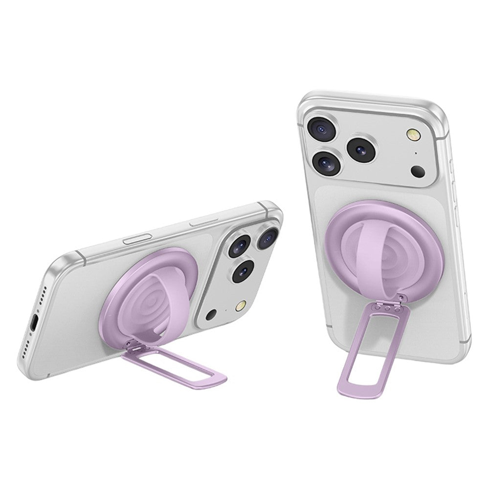 Foldable Magnetic Phone Ring Stand Liquid Silicone Aluminum Rotating Phone Holder for iPhone Android