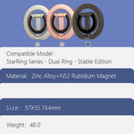 LEREACH LRFP-02 Magnetic Phone Ring Stand Dual Ring Rotating Phone Holder Grip
