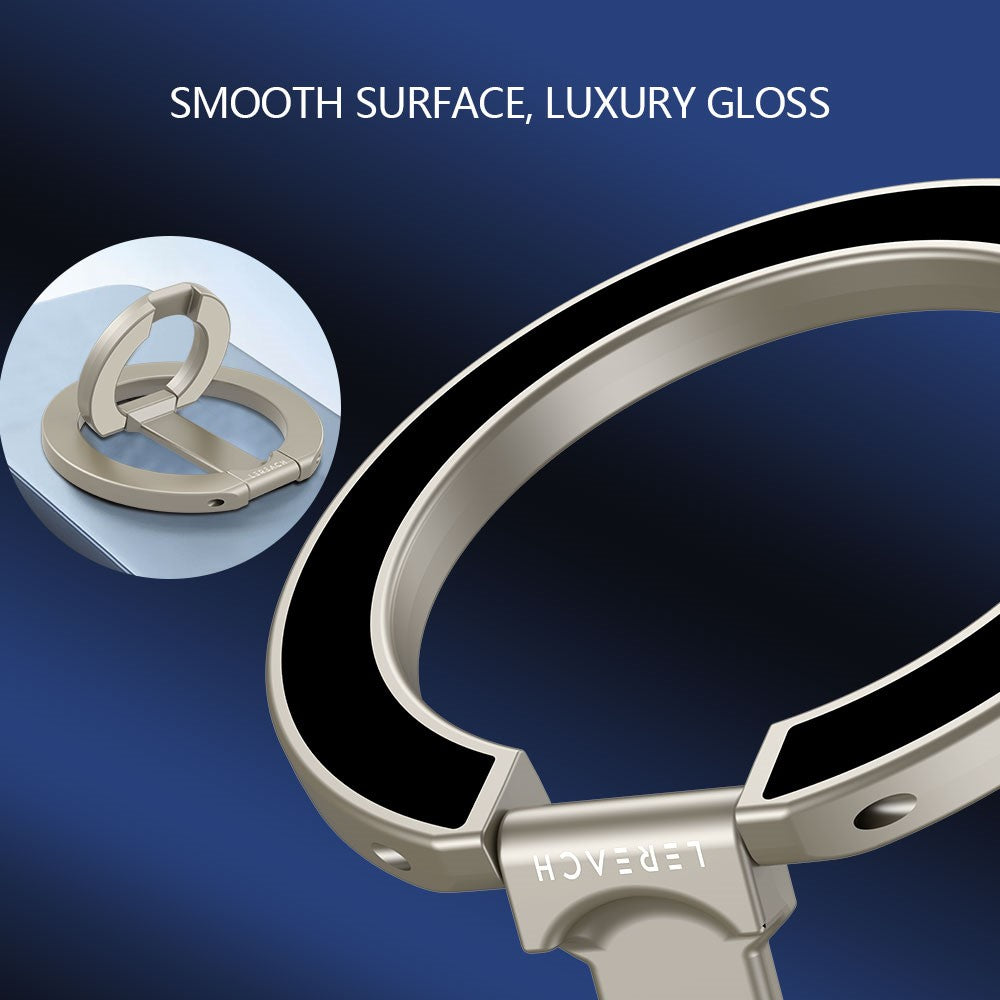 LEREACH LRFP-02 Magnetic Phone Ring Stand Dual Ring Rotating Phone Holder Grip