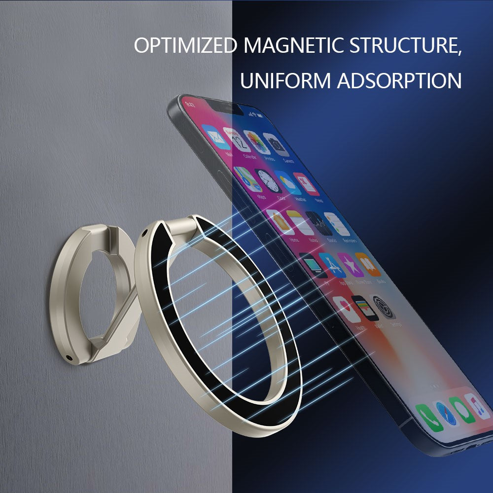 LEREACH LRFP-02 Magnetic Phone Ring Stand Dual Ring Rotating Phone Holder Grip