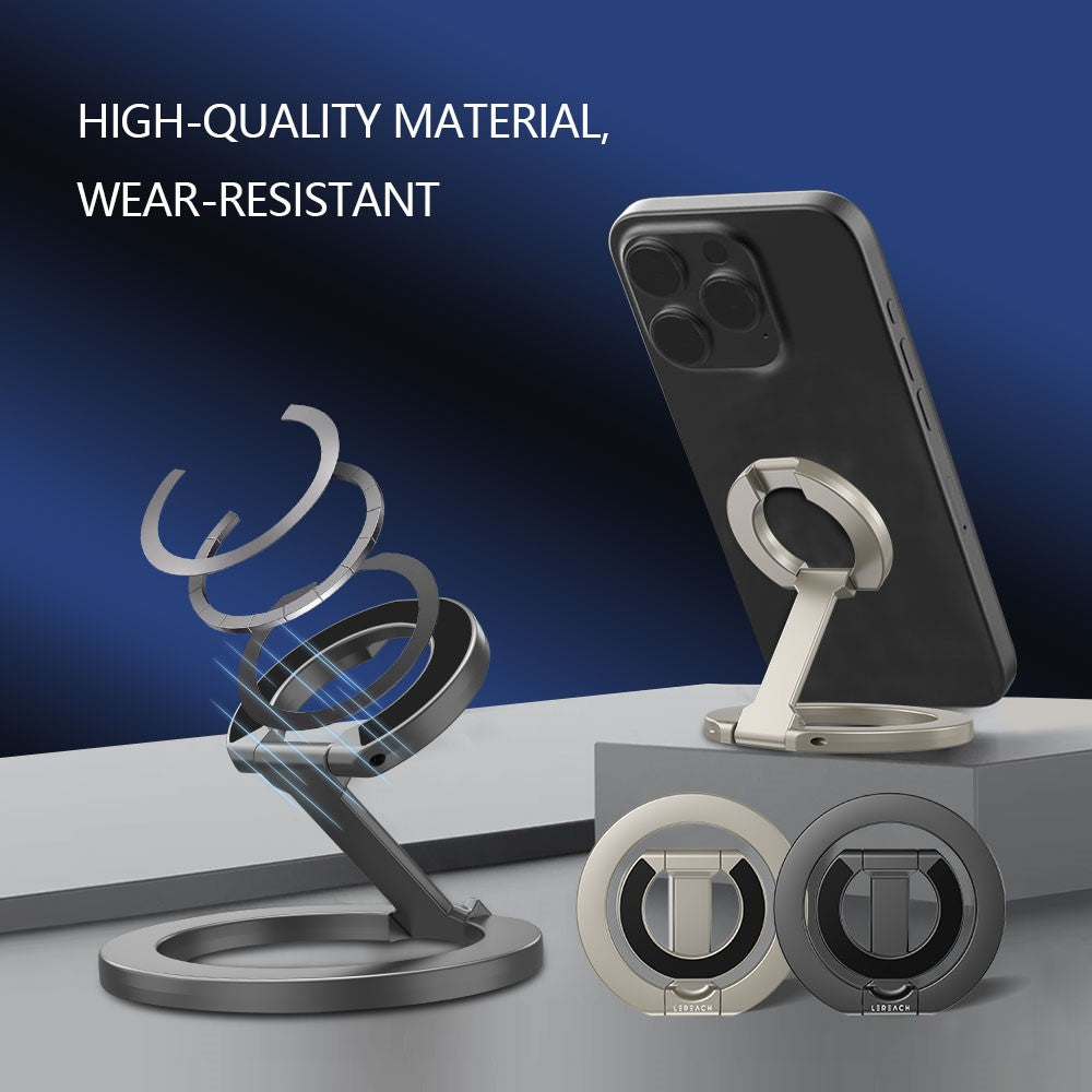 LEREACH LRFP-02 Magnetic Phone Ring Stand Dual Ring Rotating Phone Holder Grip