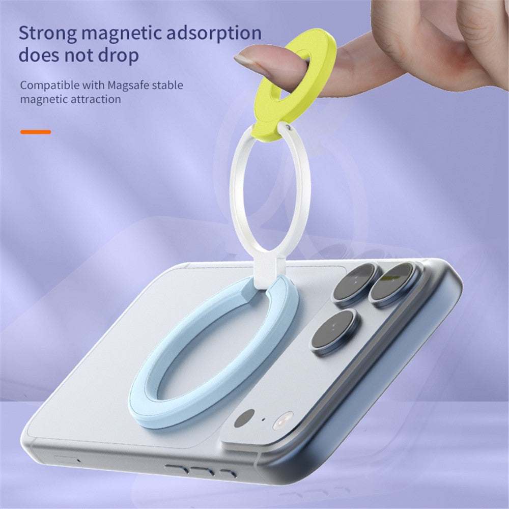 Magnetic Ring Stand Tri-Fold 360° Rotation Finger Ring Phone Kickstand Compatible with MagSafe