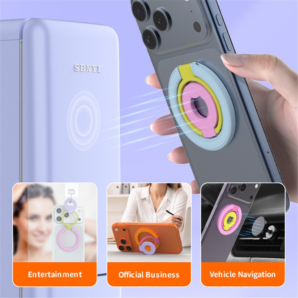 Magnetic Ring Stand Tri-Fold 360° Rotation Finger Ring Phone Kickstand Compatible with MagSafe