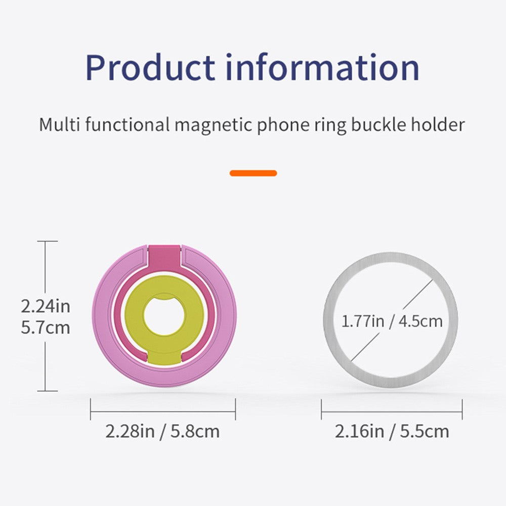 Magnetic Ring Stand Tri-Fold 360° Rotation Finger Ring Phone Kickstand Compatible with MagSafe