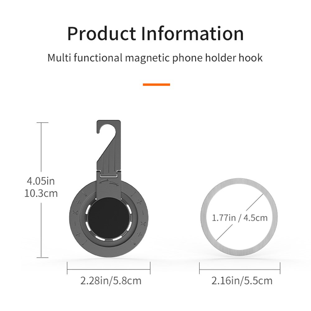 Multi-functional Magnetic Phone Stand Hook 360° Rotation Foldable Phone Ring Holder Buckle for iPhone Android