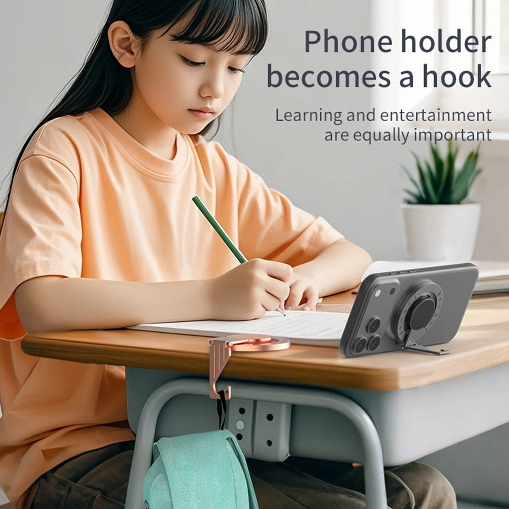 Multi-functional Magnetic Phone Stand Hook 360° Rotation Foldable Phone Ring Holder Buckle for iPhone Android