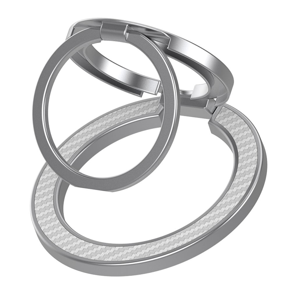 Magnetic Phone Ring Stand Compatible with MagSafe Foldable Carbon Fiber Rotation Finger Grip Holder