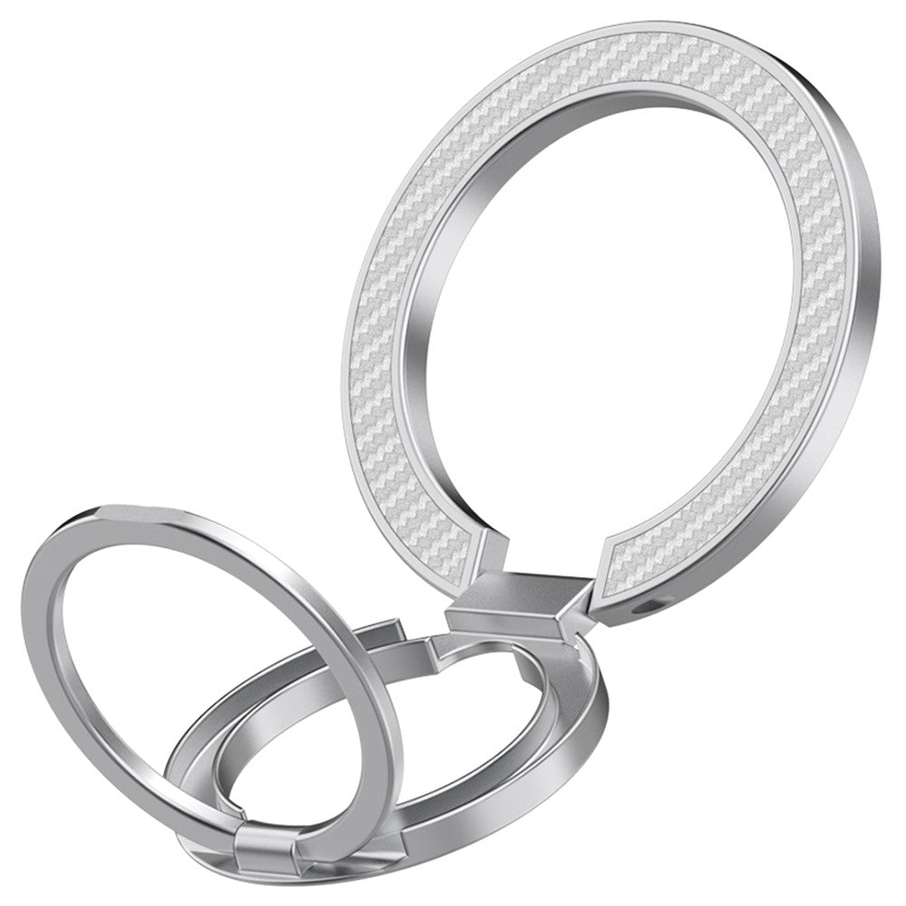 Magnetic Phone Ring Stand Compatible with MagSafe Foldable Carbon Fiber Rotation Finger Grip Holder