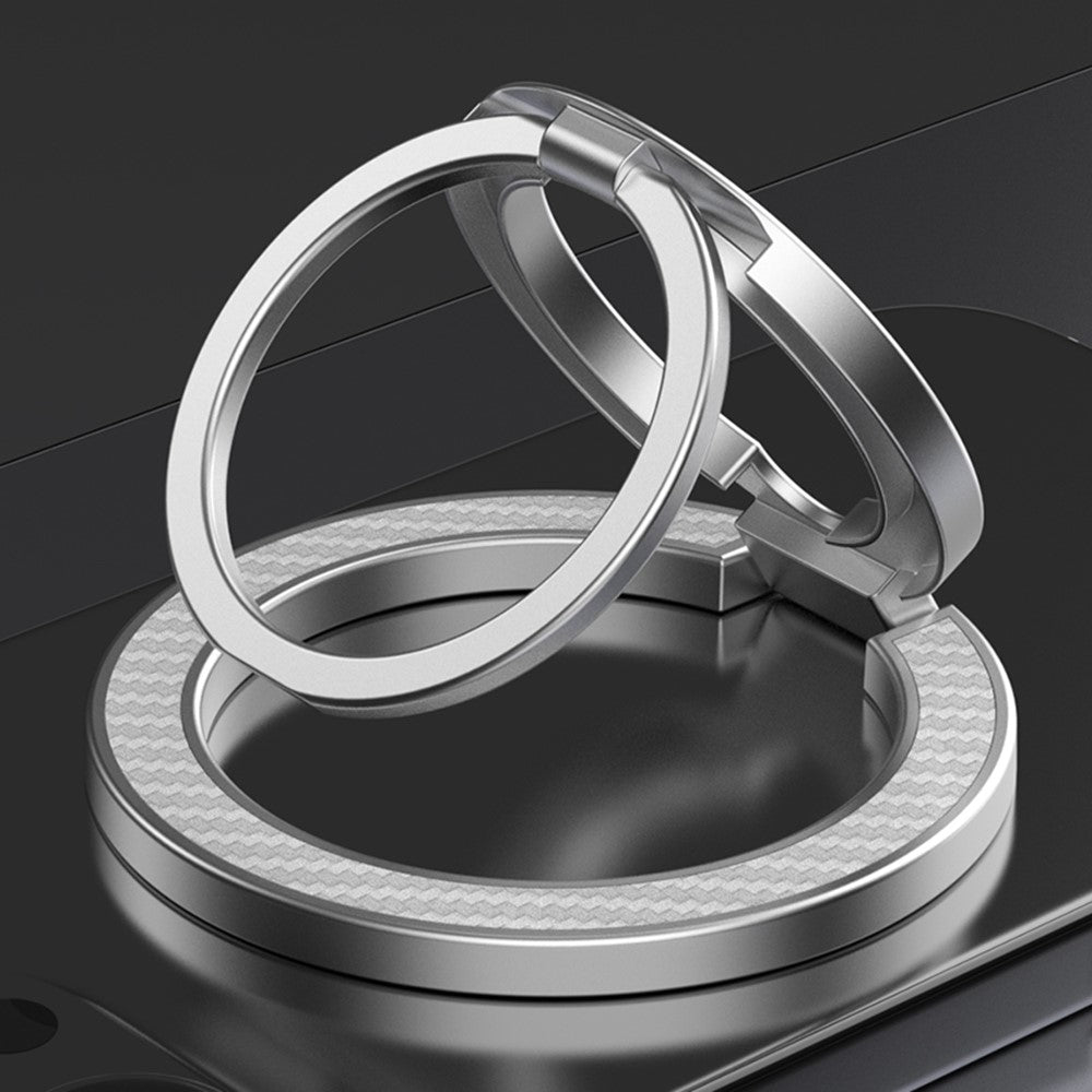 Magnetic Phone Ring Stand Compatible with MagSafe Foldable Carbon Fiber Rotation Finger Grip Holder