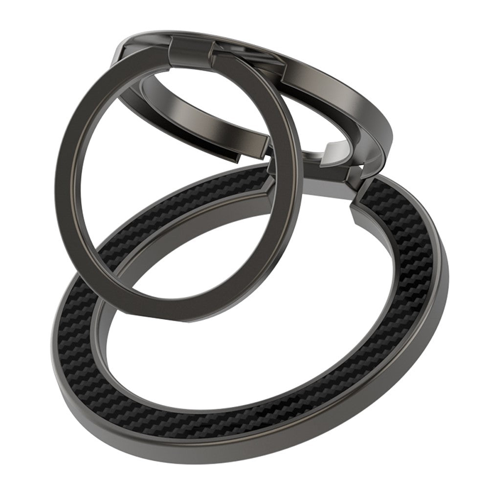 Magnetic Phone Ring Stand Compatible with MagSafe Foldable Carbon Fiber Rotation Finger Grip Holder