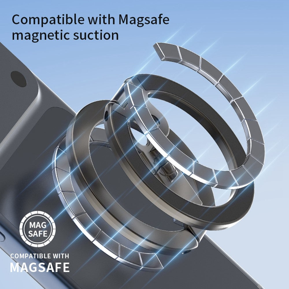 Multi-functional Magnetic Phone Stand Compatible with MagSafe 360 Degree Rotation Foldable Phone Holder with 1 / 4 Screw Hole