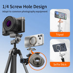 Multi-functional Magnetic Phone Stand Compatible with MagSafe 360 Degree Rotation Foldable Phone Holder with 1 / 4 Screw Hole