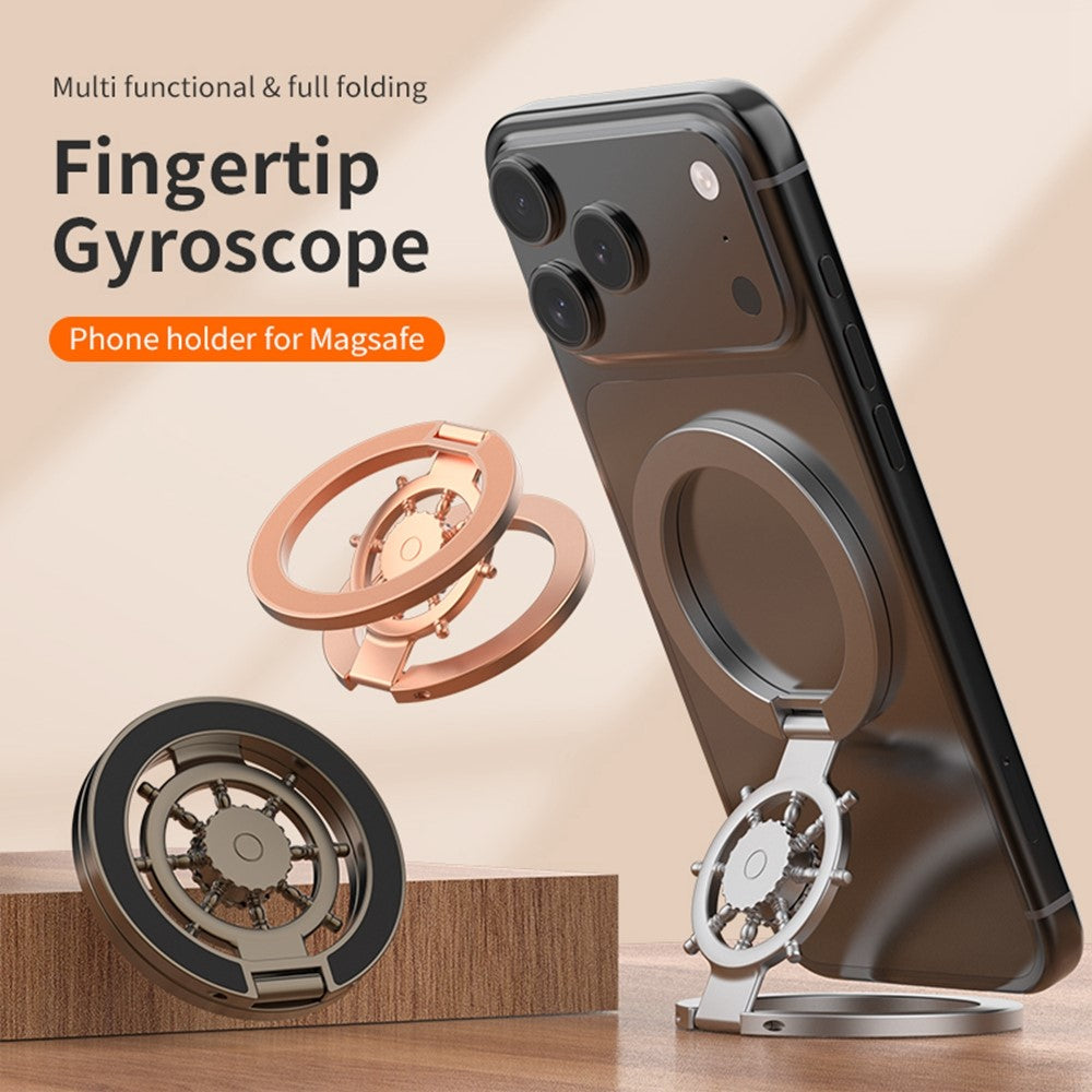 Magnetic Ring Holder Rotating Phone Stand Zinc Alloy Desktop Support Compatible with MagSafe